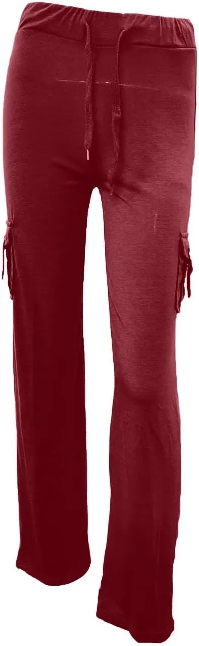 Wide Leg Yoga Pants for Women Stretchy Plus Size Cargo Pants High Waisted Baggy Cargo Sweatpants with Pockets