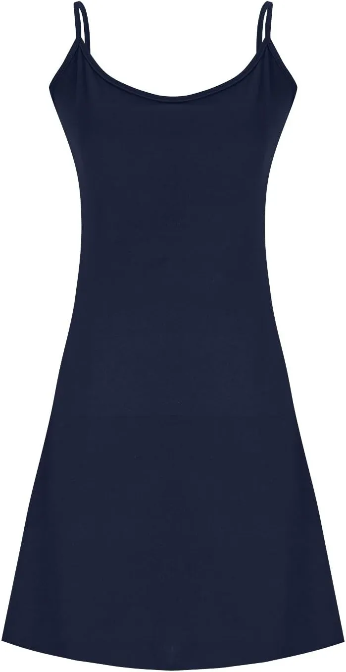 Women Loungewear Cami Dress Summer Spaghetti Straps Sleeveles Mini Sundress Casual Slim Fit Basic Sleepwear Dresses