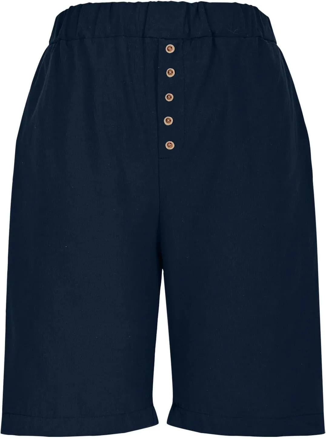 Women Summer Long Shorts Casual Elastic Waist Baggy Bermuda with Pocket, Women's Comfort Wide Leg Short Pants