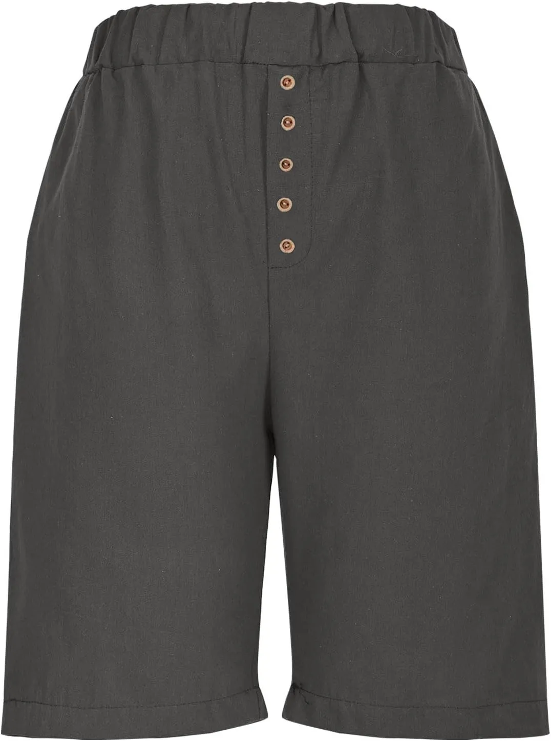 Women Summer Long Shorts Casual Elastic Waist Baggy Bermuda with Pocket, Women's Comfort Wide Leg Short Pants
