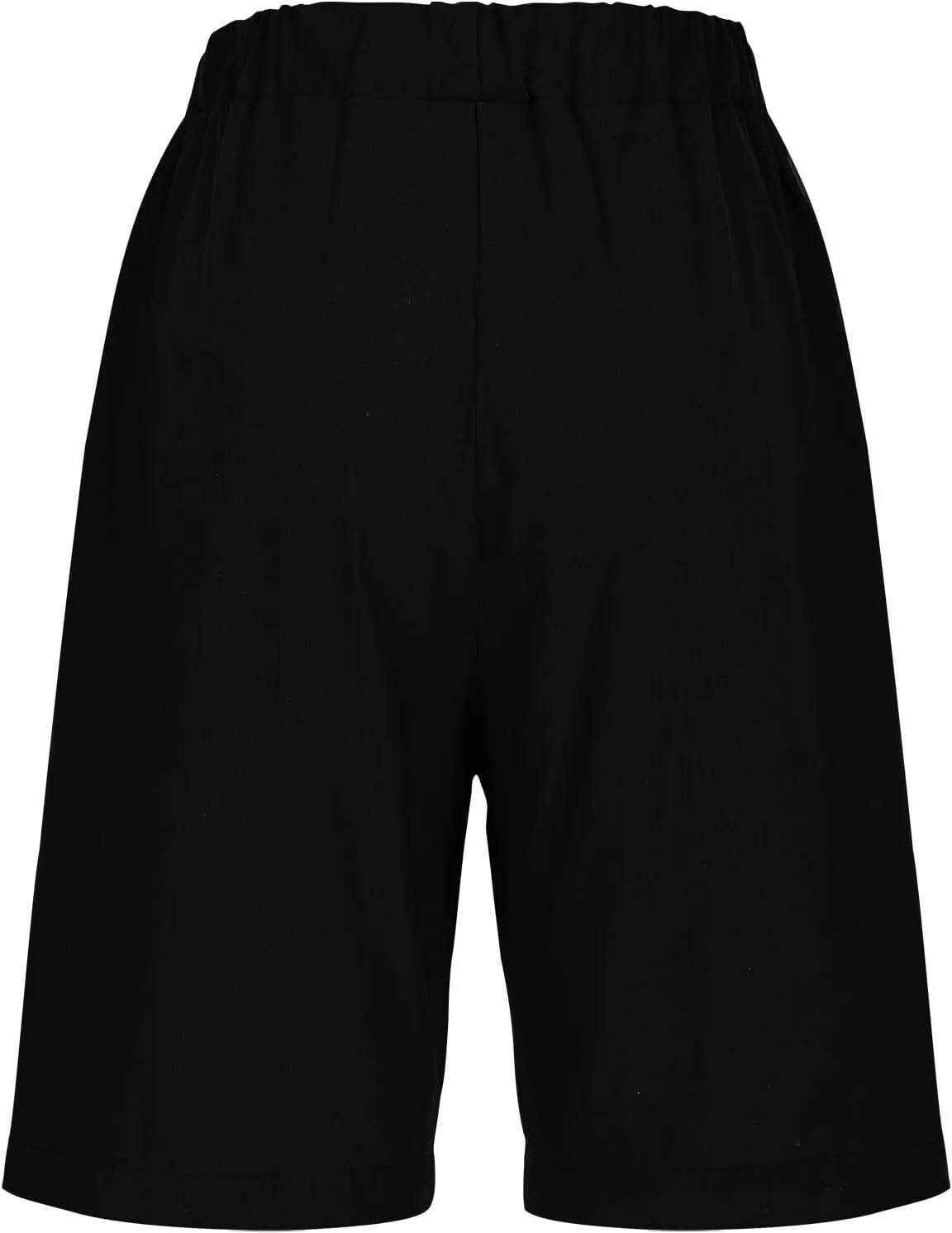 Women Summer Long Shorts Casual Elastic Waist Baggy Bermuda with Pocket, Women's Comfort Wide Leg Short Pants