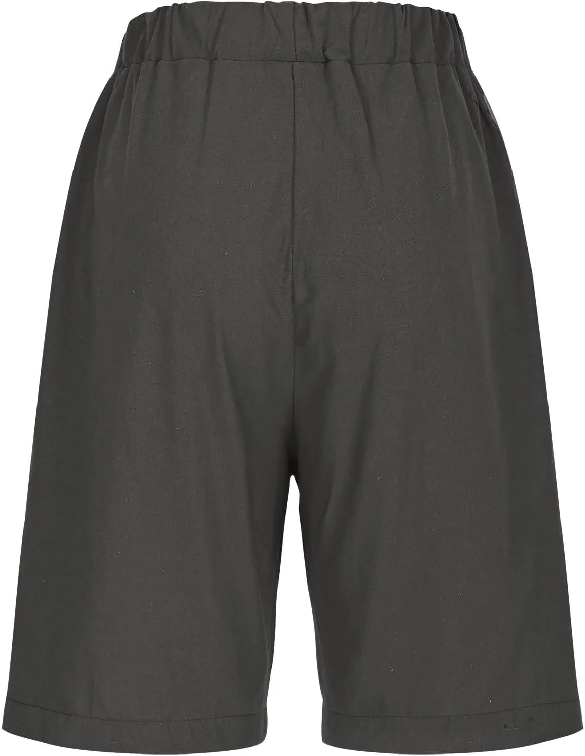 Women Summer Long Shorts Casual Elastic Waist Baggy Bermuda with Pocket, Women's Comfort Wide Leg Short Pants