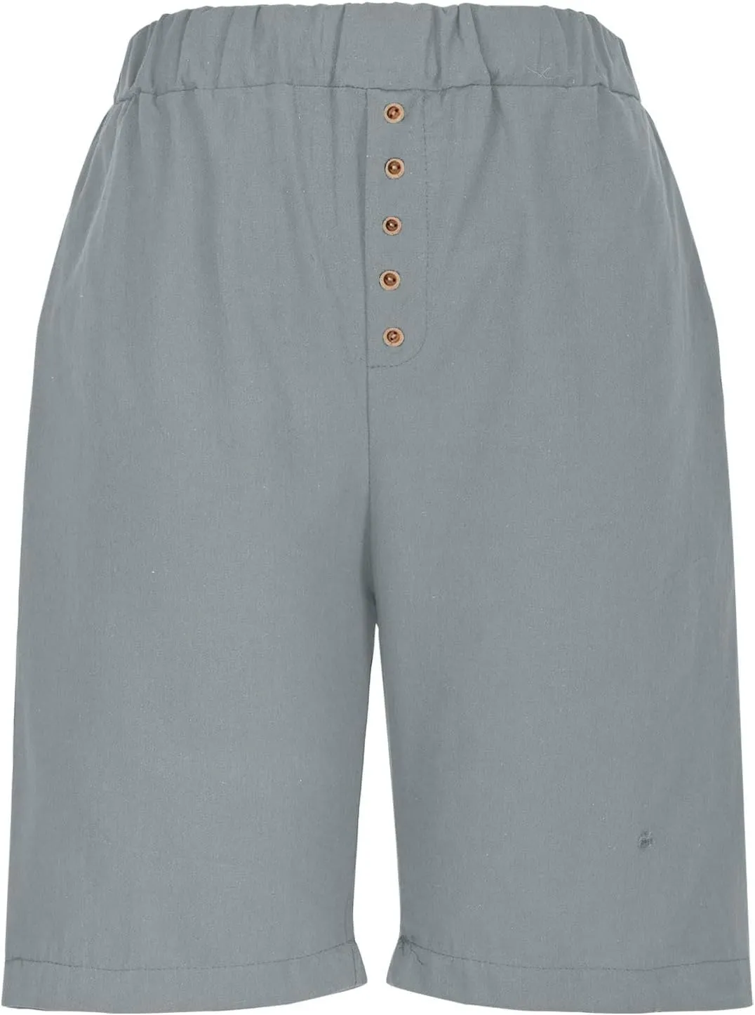 Women Summer Long Shorts Casual Elastic Waist Baggy Bermuda with Pocket, Women's Comfort Wide Leg Short Pants