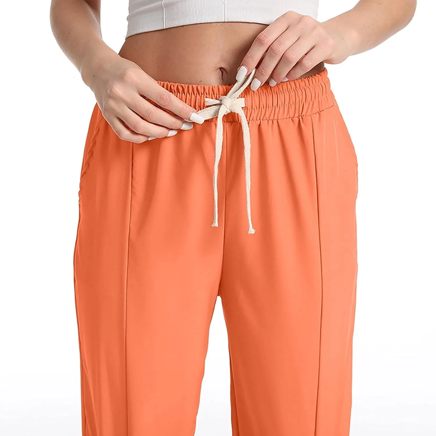 Women Sweatpants Joggers Long High Waisted Y2k Baggy Pants Trendy Lounge Athletic Bottom Trouser with Pockets