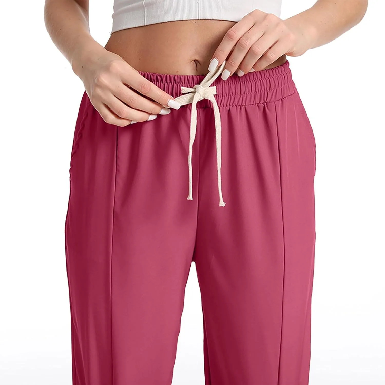 Women Sweatpants Joggers Long High Waisted Y2k Baggy Pants Trendy Lounge Athletic Bottom Trouser with Pockets