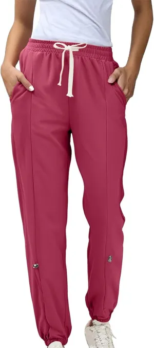 Women Sweatpants Joggers Long High Waisted Y2k Baggy Pants Trendy Lounge Athletic Bottom Trouser with Pockets