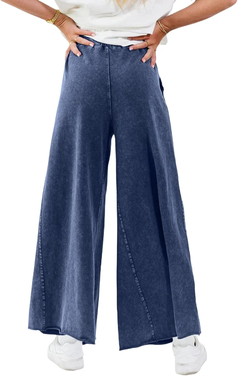 Women Wide Leg Sweatpants Jeans High Waist Baggy Trouser Loose Boyfriend Denim Pants Y2K