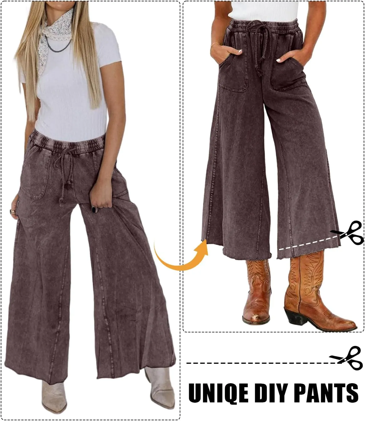 Women Wide Leg Sweatpants Jeans High Waist Baggy Trouser Loose Boyfriend Denim Pants Y2K