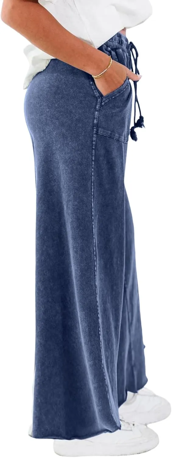 Women Wide Leg Sweatpants Jeans High Waist Baggy Trouser Loose Boyfriend Denim Pants Y2K