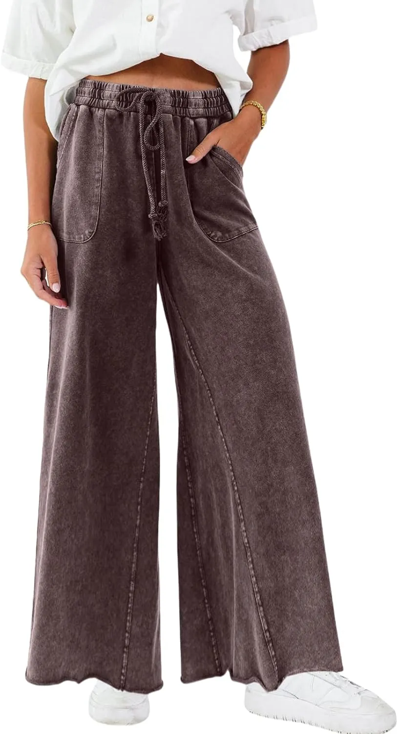 Women Wide Leg Sweatpants Jeans High Waist Baggy Trouser Loose Boyfriend Denim Pants Y2K