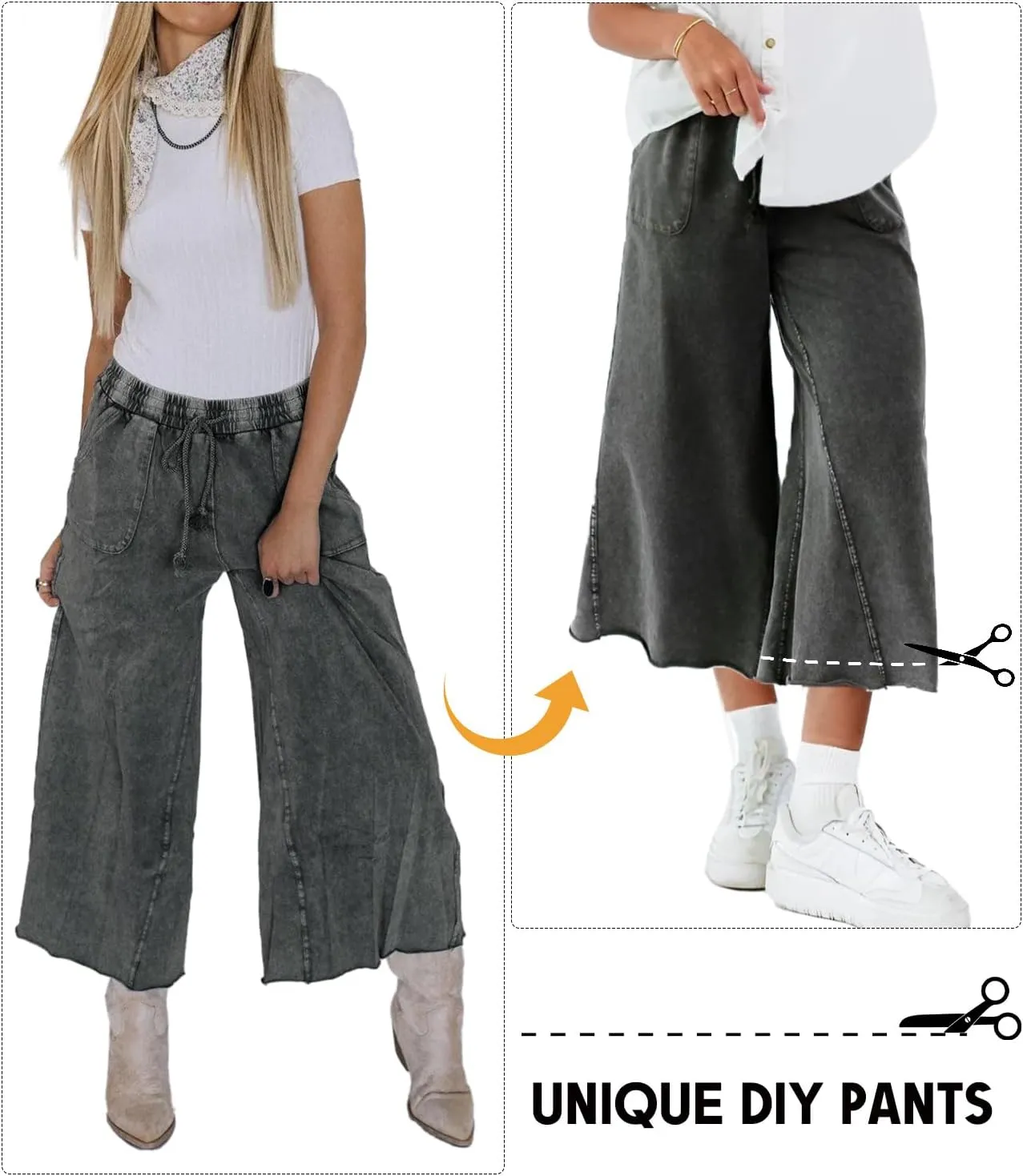 Women Wide Leg Sweatpants Jeans High Waist Baggy Trouser Loose Boyfriend Denim Pants Y2K