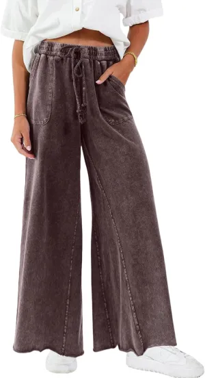 Women Wide Leg Sweatpants Jeans High Waist Baggy Trouser Loose Boyfriend Denim Pants Y2K