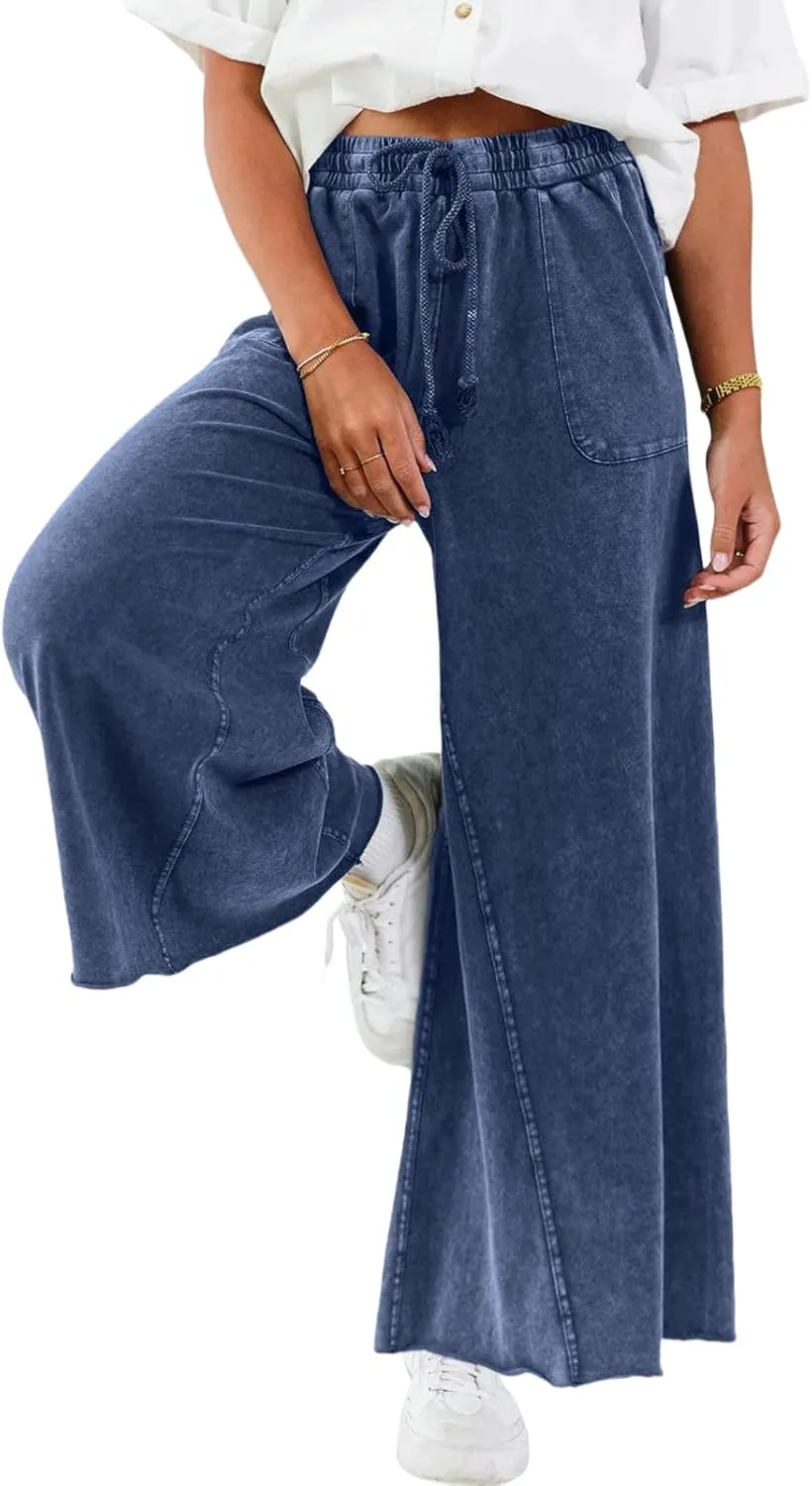 Women Wide Leg Sweatpants Jeans High Waist Baggy Trouser Loose Boyfriend Denim Pants Y2K
