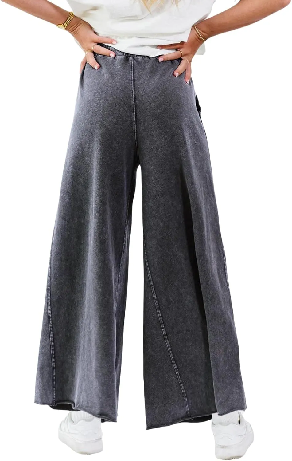 Women Wide Leg Sweatpants Jeans High Waist Baggy Trouser Loose Boyfriend Denim Pants Y2K