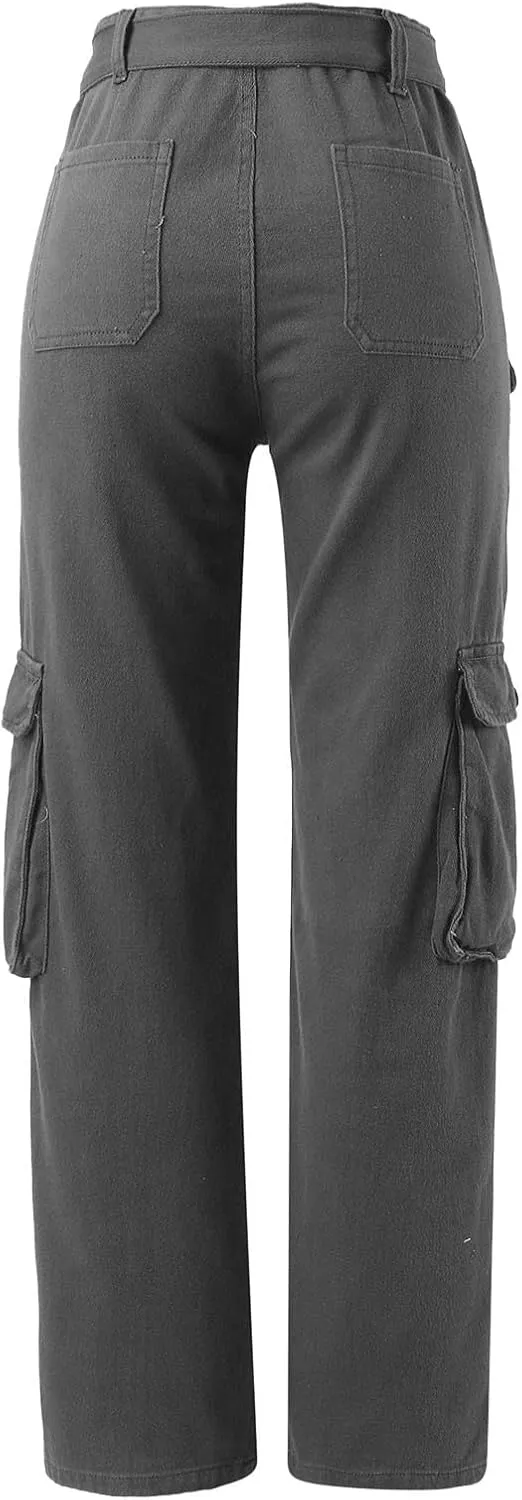 Womens Cargo Pants with Pockets Plus Size Hiking Pants Stretchy Combat Pants Casual Pants Fashion Streetwear
