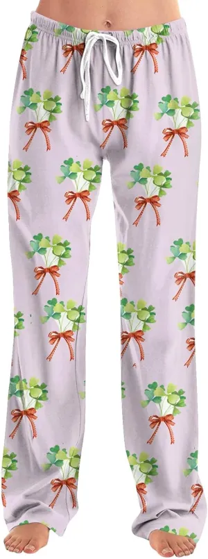 Women's Comfortable Pajama Pants with St Patrick's Day Print Soft Lounge Sleepwear Bottoms for Relaxing Nights