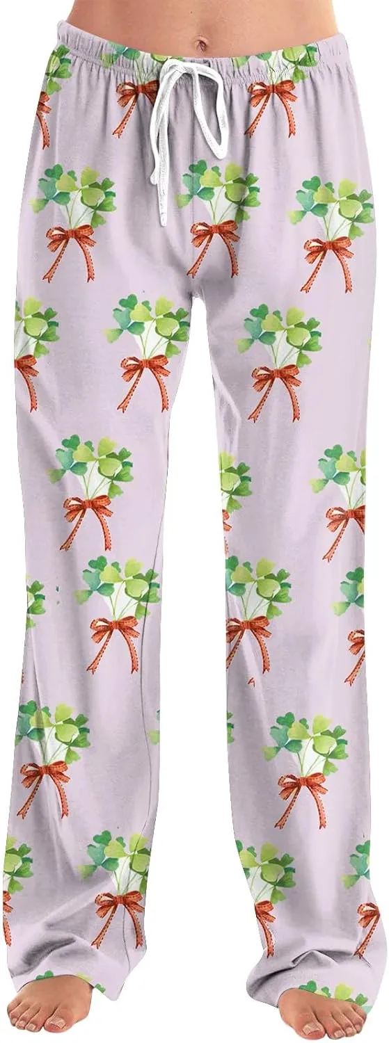 Women's Comfortable Pajama Pants with St Patrick's Day Print Soft Lounge Sleepwear Bottoms for Relaxing Nights