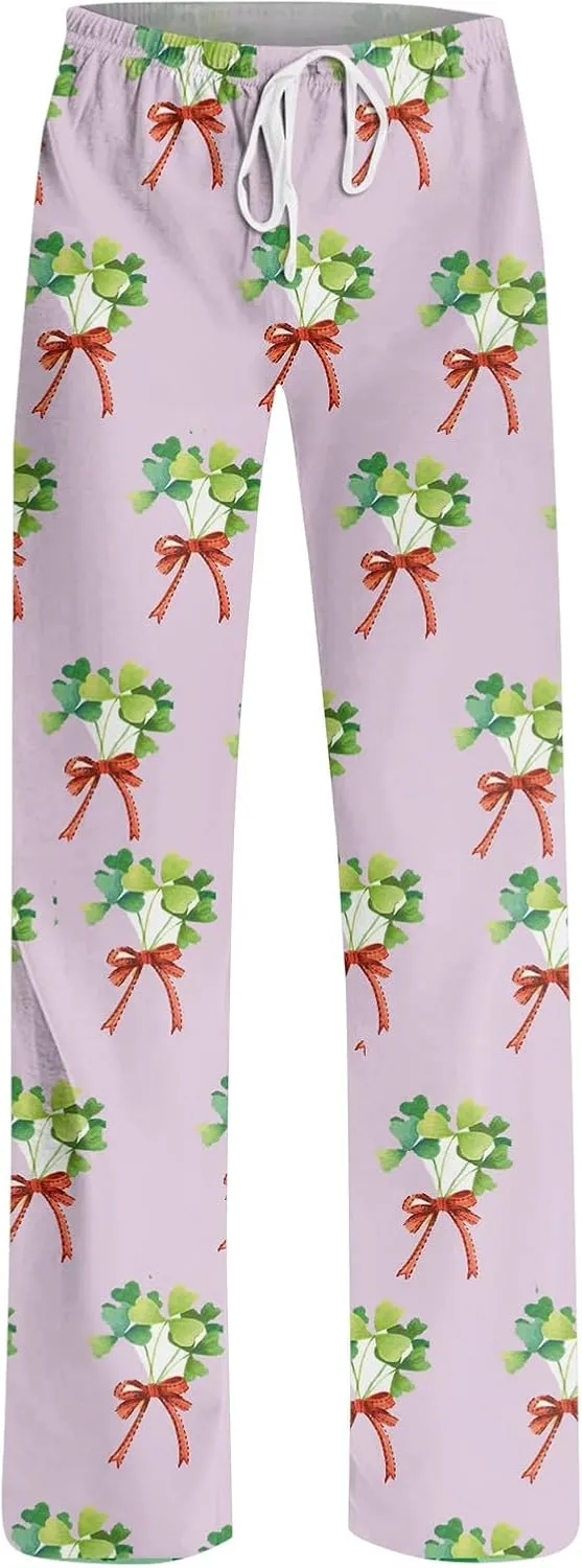 Women's Comfortable Pajama Pants with St Patrick's Day Print Soft Lounge Sleepwear Bottoms for Relaxing Nights