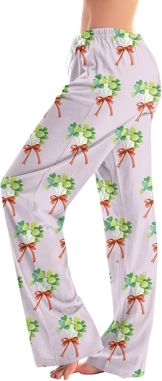 Women's Comfortable Pajama Pants with St Patrick's Day Print Soft Lounge Sleepwear Bottoms for Relaxing Nights