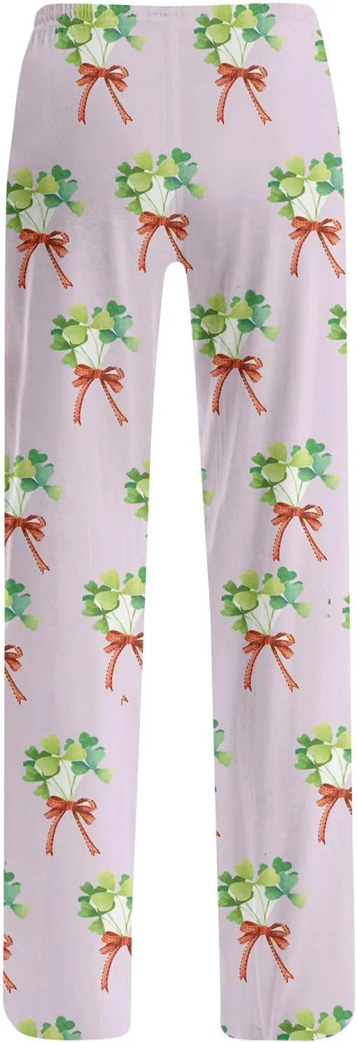 Women's Comfortable Pajama Pants with St Patrick's Day Print Soft Lounge Sleepwear Bottoms for Relaxing Nights