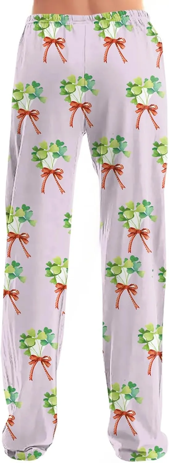 Women's Comfortable Pajama Pants with St Patrick's Day Print Soft Lounge Sleepwear Bottoms for Relaxing Nights