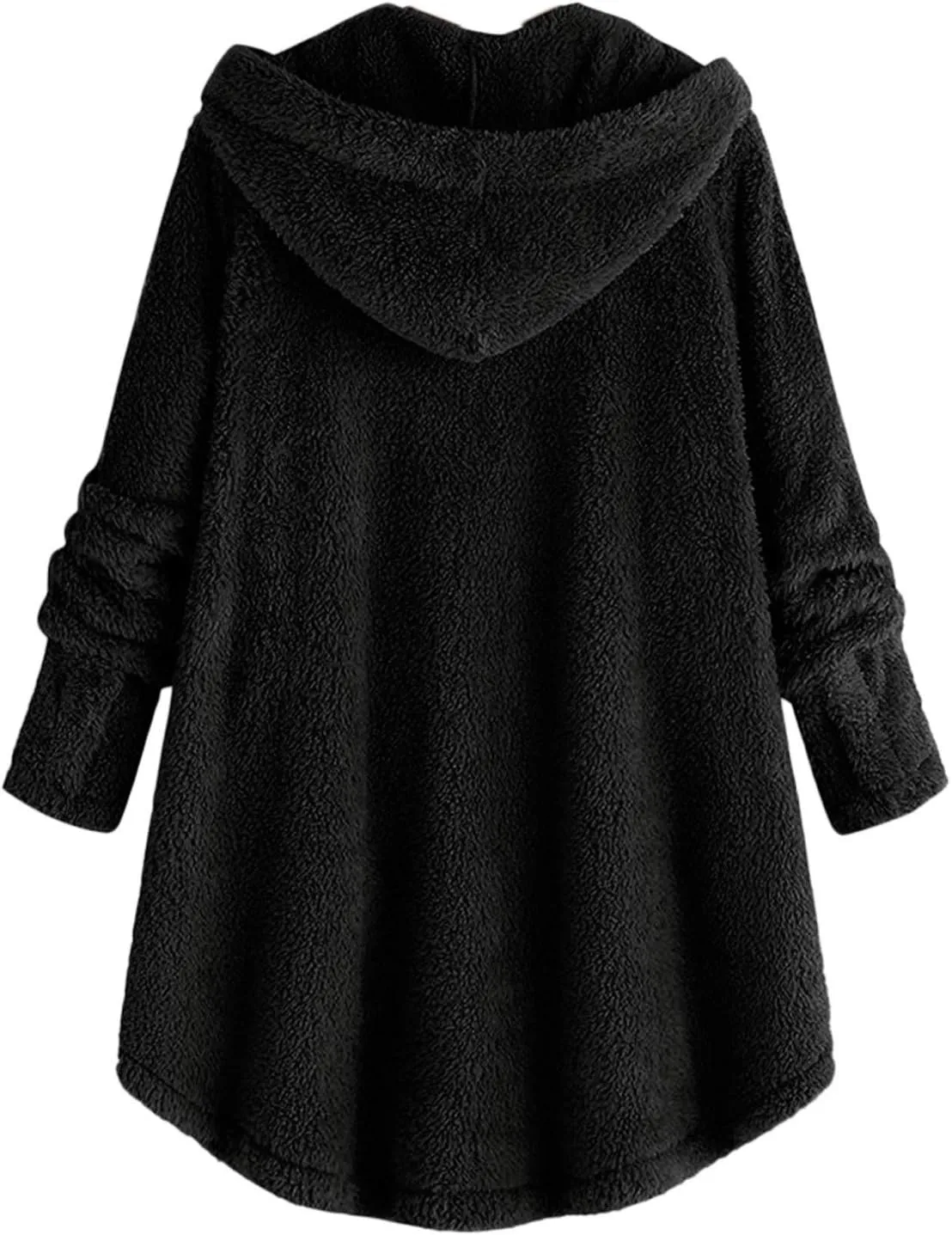 Womens Fuzzy Fleece Hoodie Jackets 2023 Fashion Button Down Sherpa Loungewear Oversized Cozy Home Shearling Coat