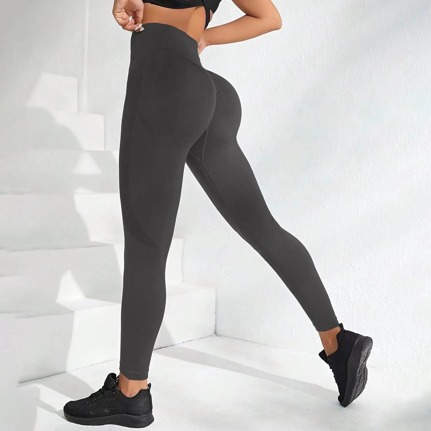 Women's High Waisted Compression Leggings Seamless Tummy Control Yoga Pants Butt Lifting Stretchy Gym Workout Pants