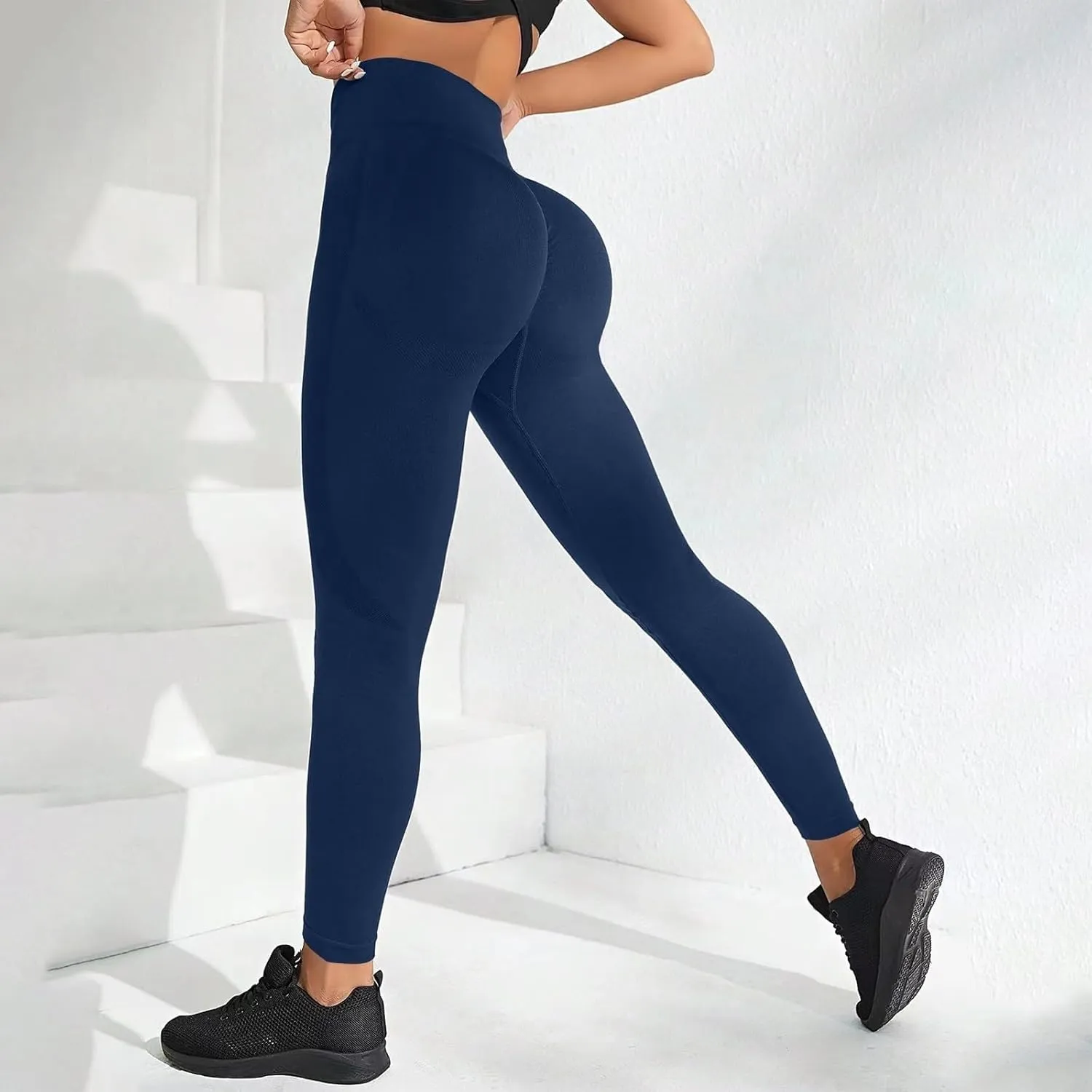 Women's High Waisted Compression Leggings Seamless Tummy Control Yoga Pants Butt Lifting Stretchy Gym Workout Pants