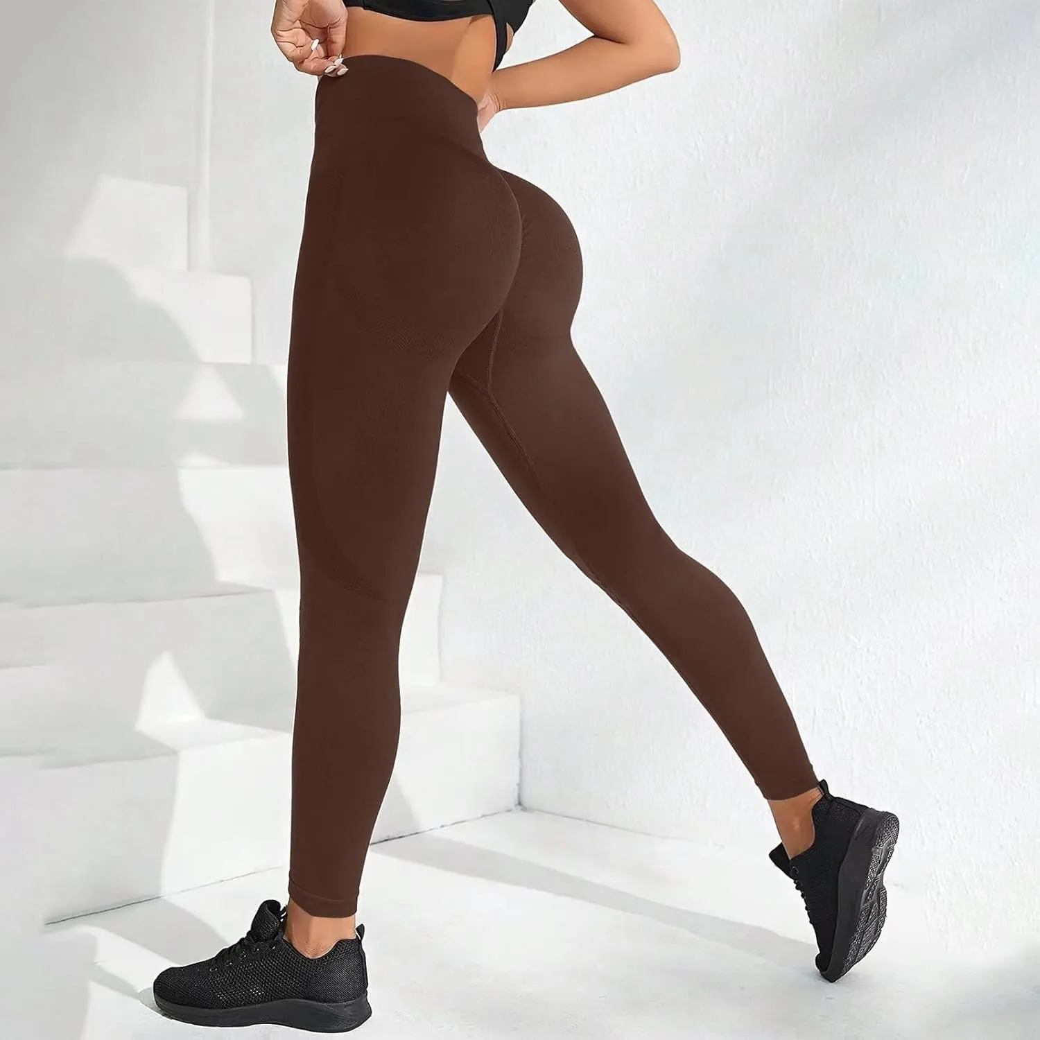 Women's High Waisted Compression Leggings Seamless Tummy Control Yoga Pants Butt Lifting Stretchy Gym Workout Pants