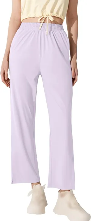 Women's High Waisted Wide Leg Pants with Pockets Casual Loose Palazzo Trousers Solid Straight Baggy Sweatpants Loungewear