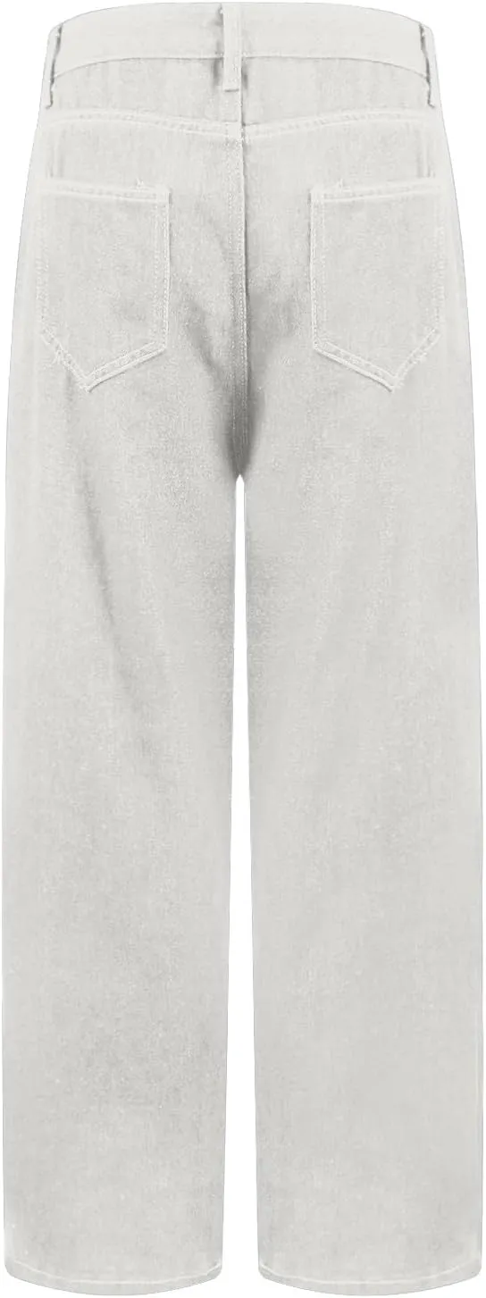 Womens Jeans High Waisted Straight Leg Loose Stretchy Lightweight Baggy Jeans Vintage Comfy Denim Sweatpants with Pockets