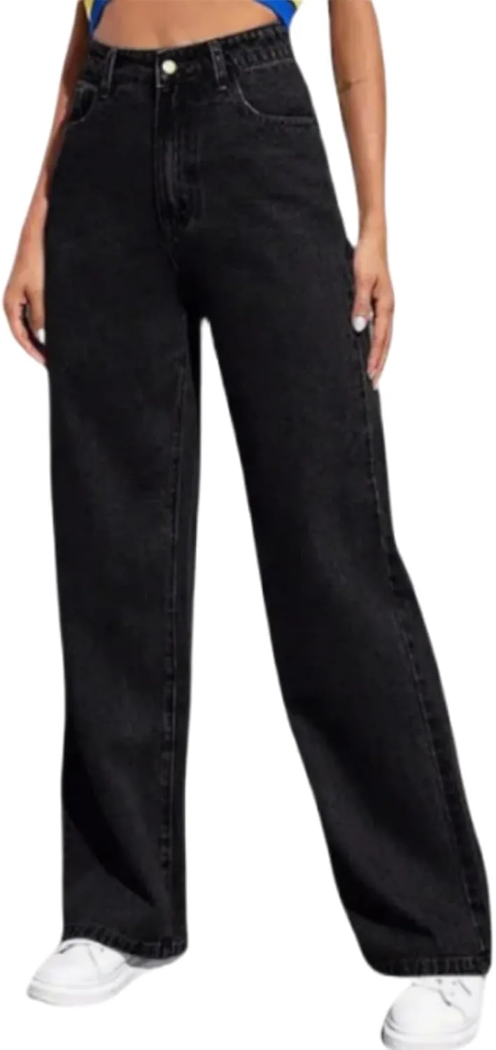 Womens Jeans High Waisted Straight Leg Loose Stretchy Lightweight Baggy Jeans Vintage Comfy Denim Sweatpants with Pockets