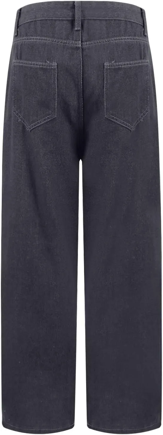 Womens Jeans High Waisted Straight Leg Loose Stretchy Lightweight Baggy Jeans Vintage Comfy Denim Sweatpants with Pockets