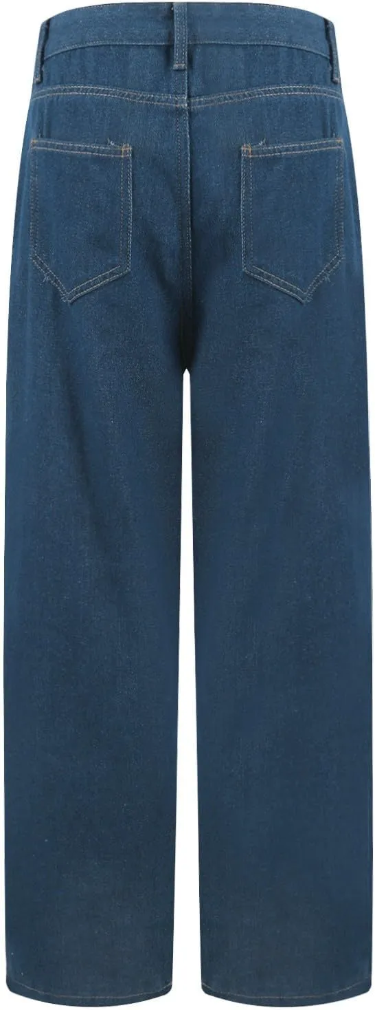 Womens Jeans High Waisted Straight Leg Loose Stretchy Lightweight Baggy Jeans Vintage Comfy Denim Sweatpants with Pockets