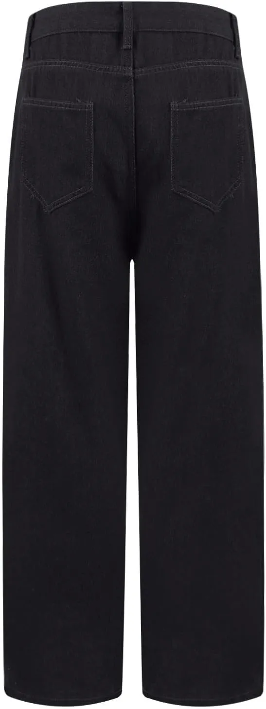 Womens Jeans High Waisted Straight Leg Loose Stretchy Lightweight Baggy Jeans Vintage Comfy Denim Sweatpants with Pockets