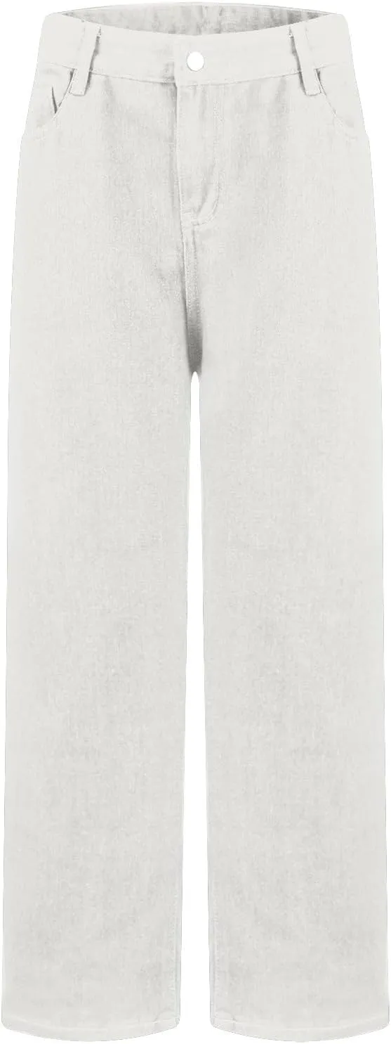 Womens Jeans High Waisted Straight Leg Loose Stretchy Lightweight Baggy Jeans Vintage Comfy Denim Sweatpants with Pockets