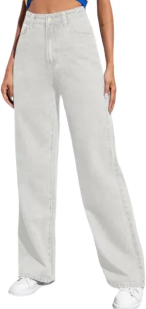 Womens Jeans High Waisted Straight Leg Loose Stretchy Lightweight Baggy Jeans Vintage Comfy Denim Sweatpants with Pockets