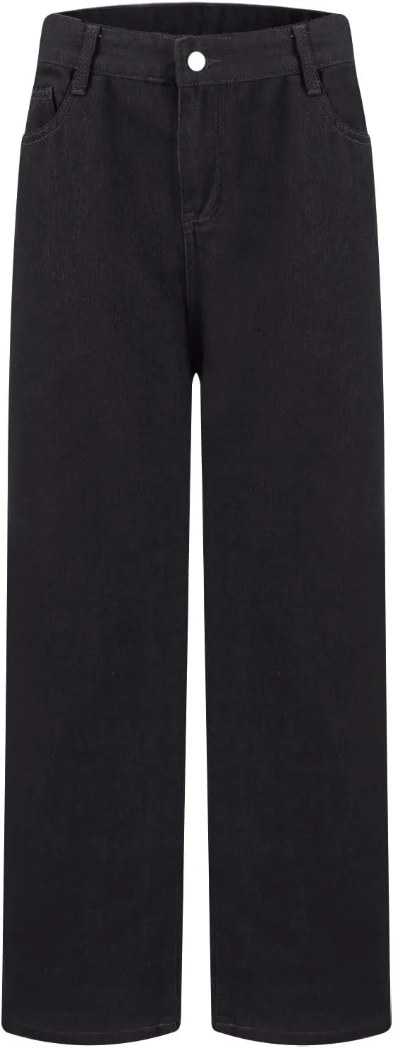 Womens Jeans High Waisted Straight Leg Loose Stretchy Lightweight Baggy Jeans Vintage Comfy Denim Sweatpants with Pockets