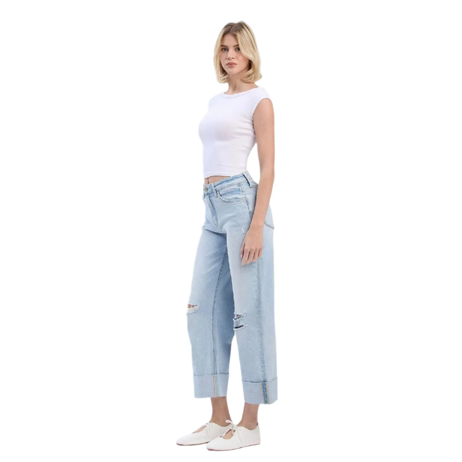 Women's Lovervet Super High Rise Double Cuffed Baggy Wide Leg Jeans LV1459L
