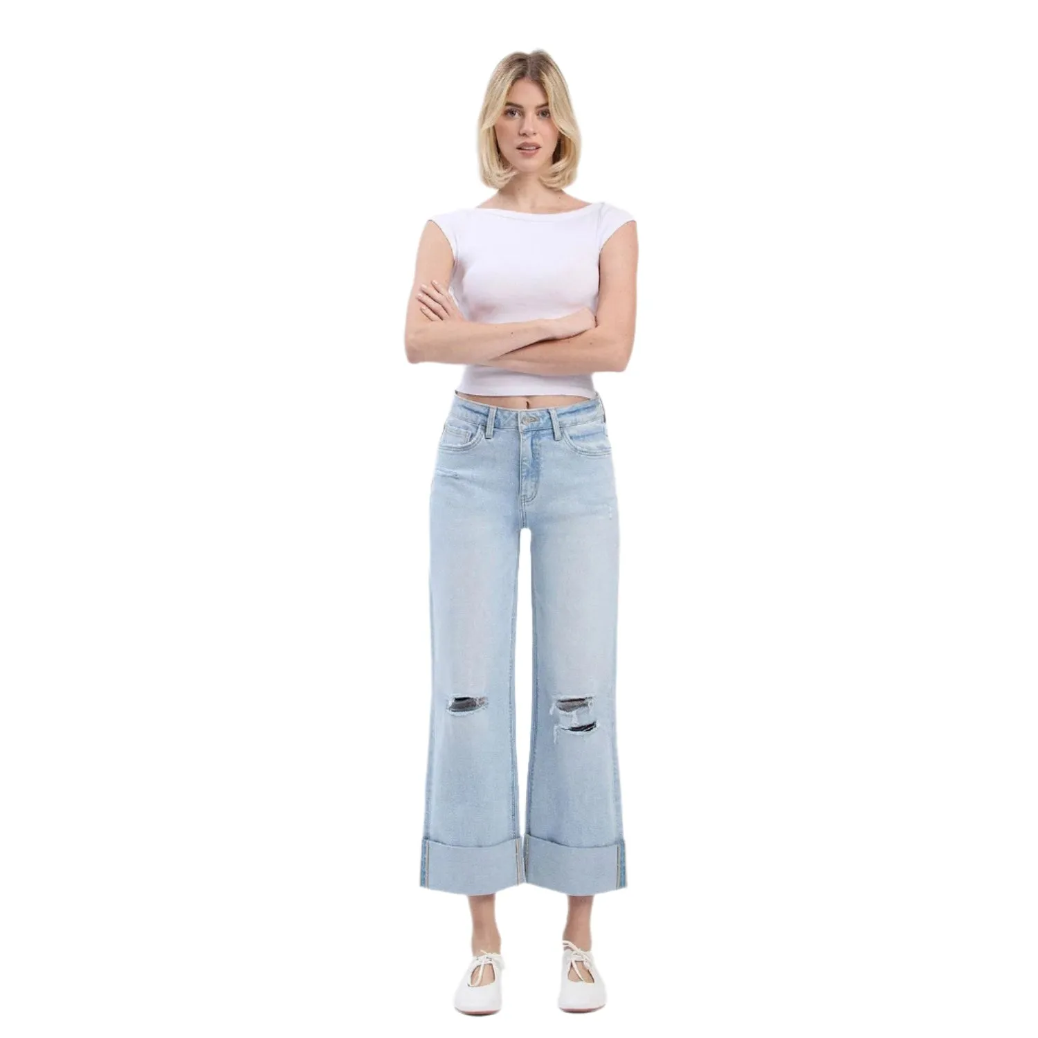 Women's Lovervet Super High Rise Double Cuffed Baggy Wide Leg Jeans LV1459L