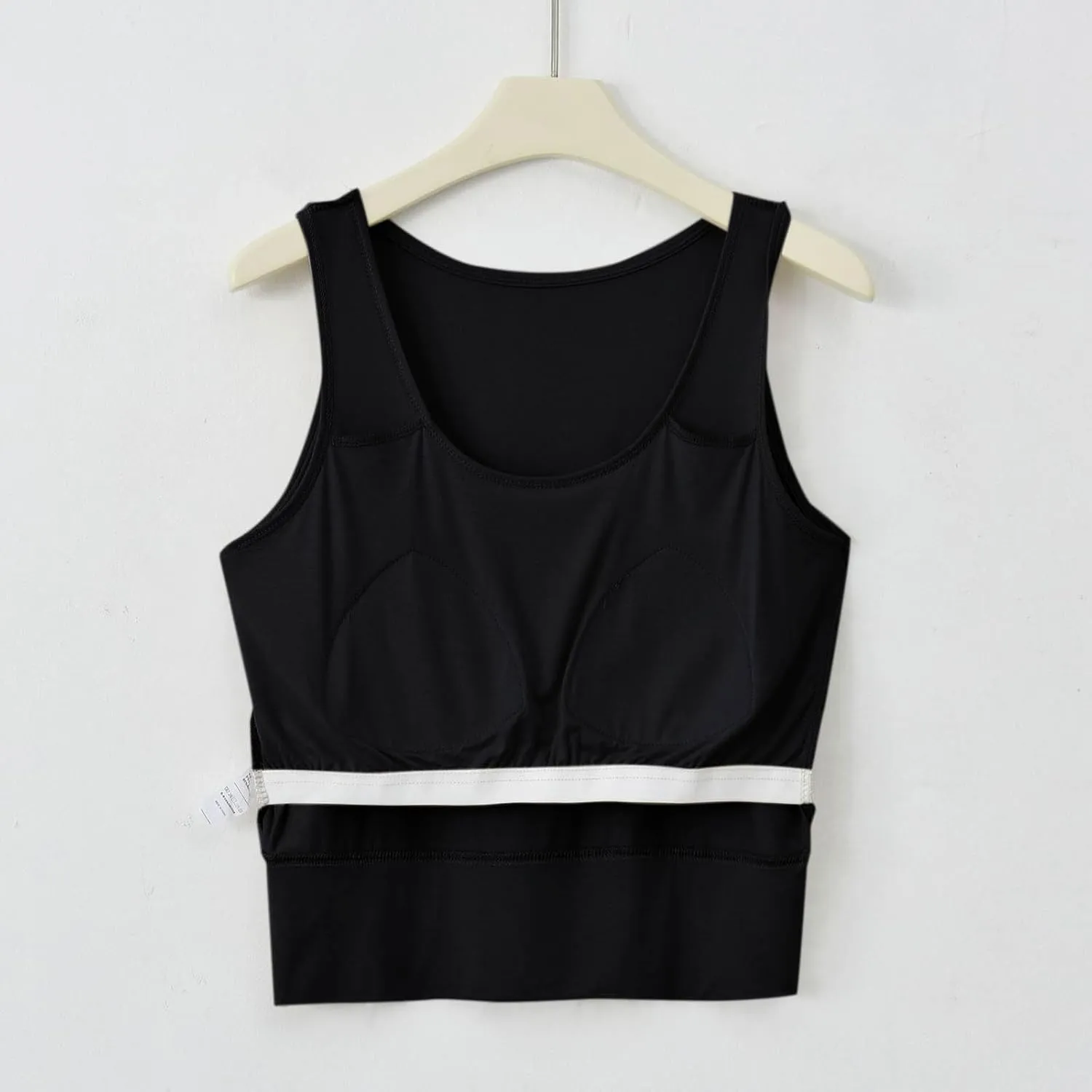 Women's Modal Crop Tank Top Built in Bra, Summer Comfy Breathable Running Workout Clothes Light Support Slim Tops