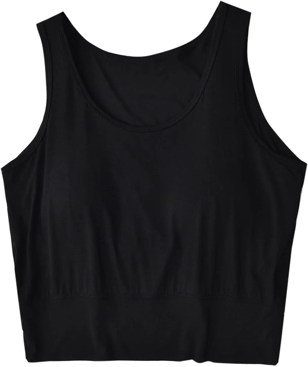 Women's Modal Crop Tank Top Built in Bra, Summer Comfy Breathable Running Workout Clothes Light Support Slim Tops