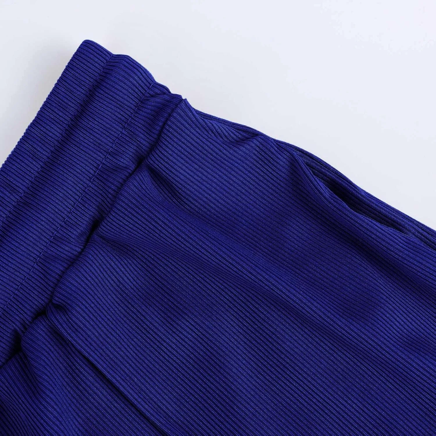 Women's Pants Comfy Corduroy Straight Wide Leg Pants Classic Elastic Waisted Loungewear Loose Plus Size Trousers