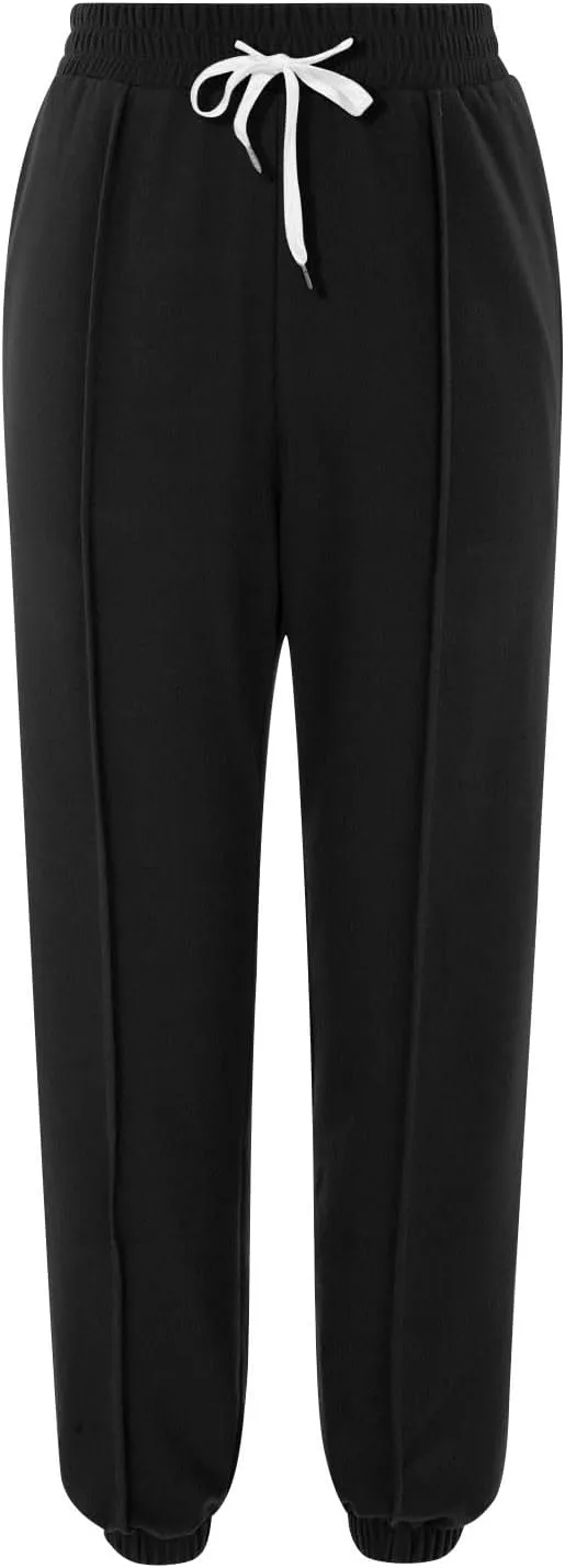 Womens Pants Trendy 2024 Relaxed Fit Athletic Gym Jogger Sweatpants Trendy Baggy Active Loungewear Fall Sweat Pants