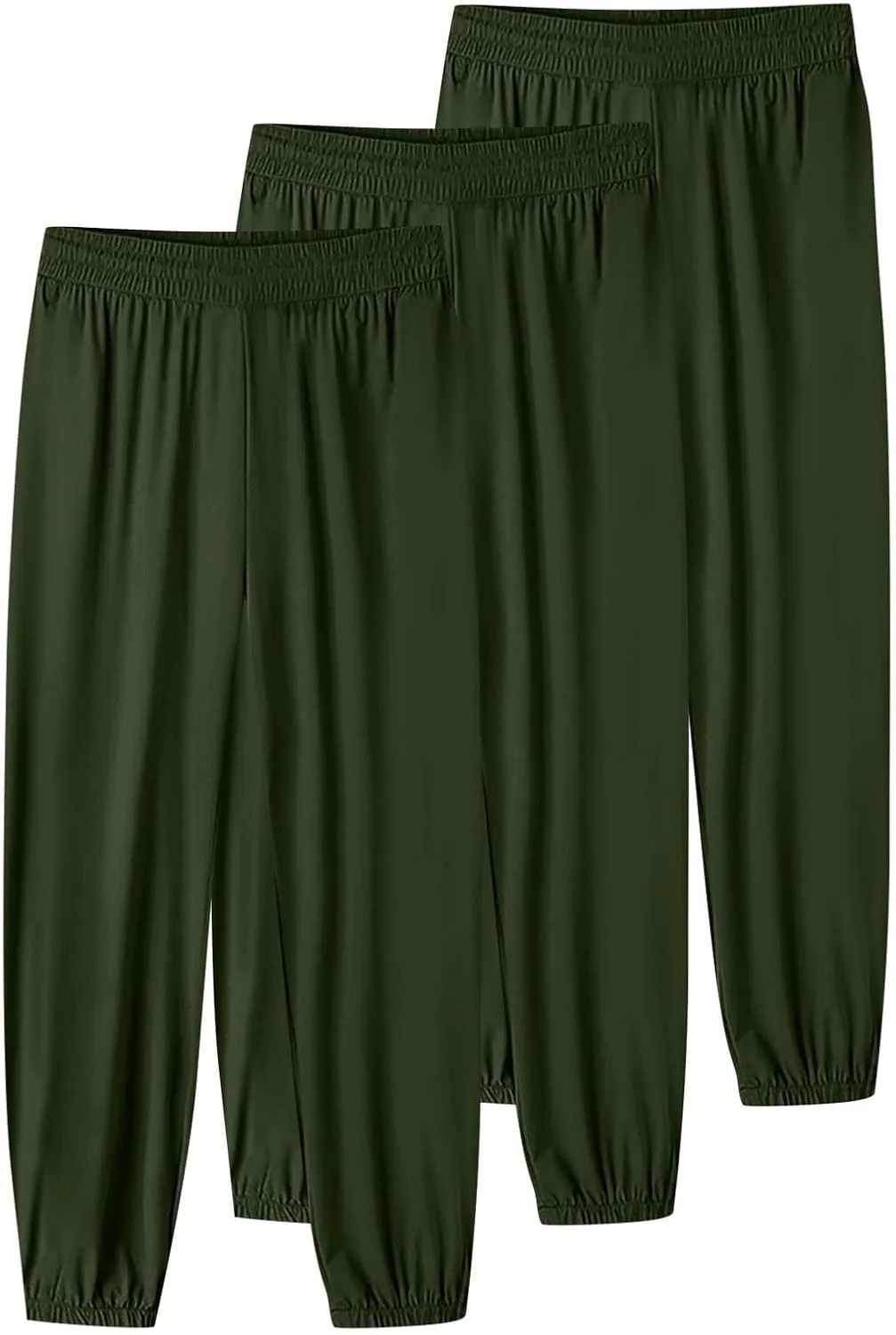 Women's Quick-Drying Sweatpants Summer Ice Silk Trousers Breathable Sports Stretch Straight Pants with Pockets