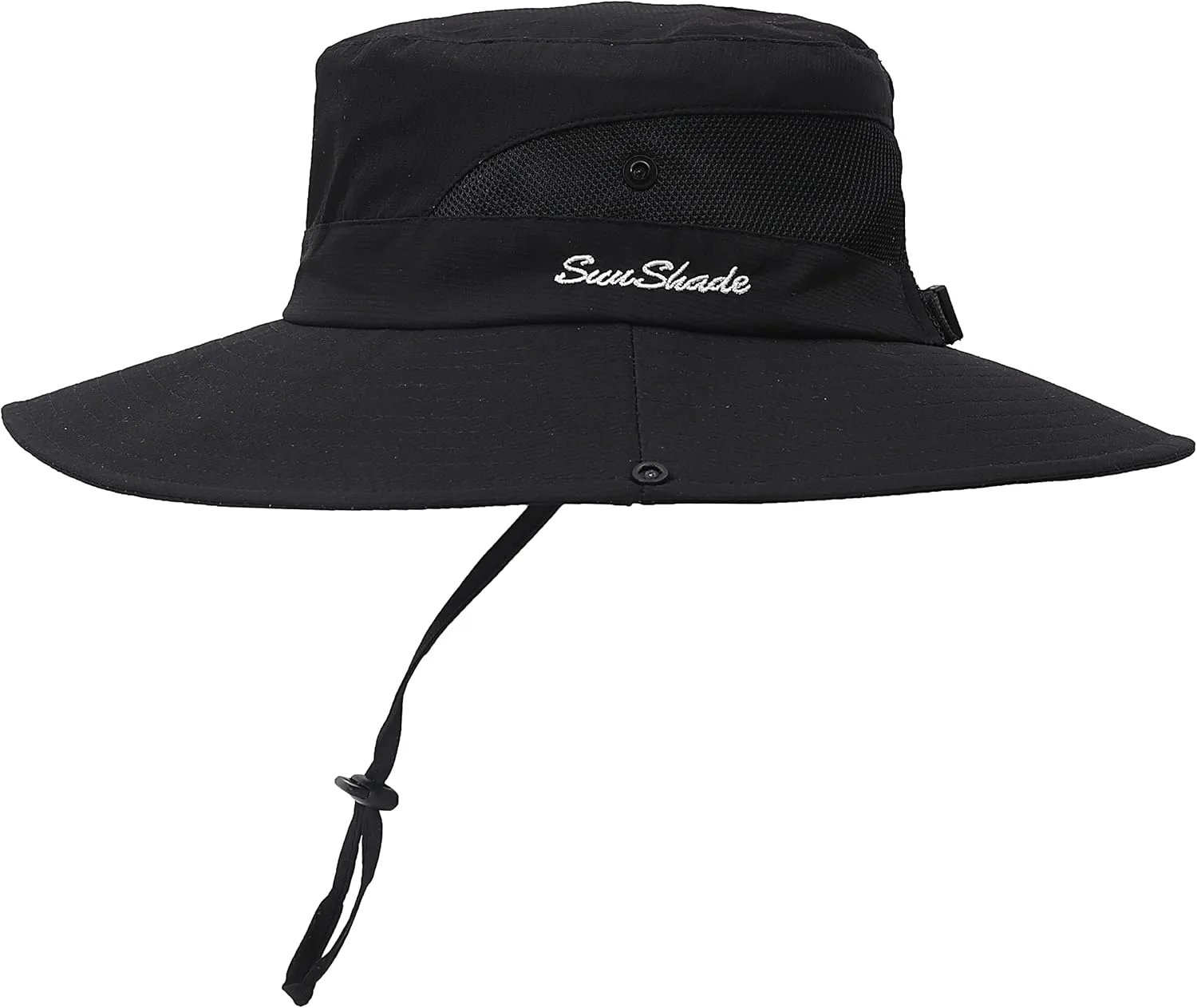 Womens Summer Sun Hat Beach Hat Wide Brim Outdoor UV Protection Hat Foldable Cool Mesh Ponytail Bucket Hat