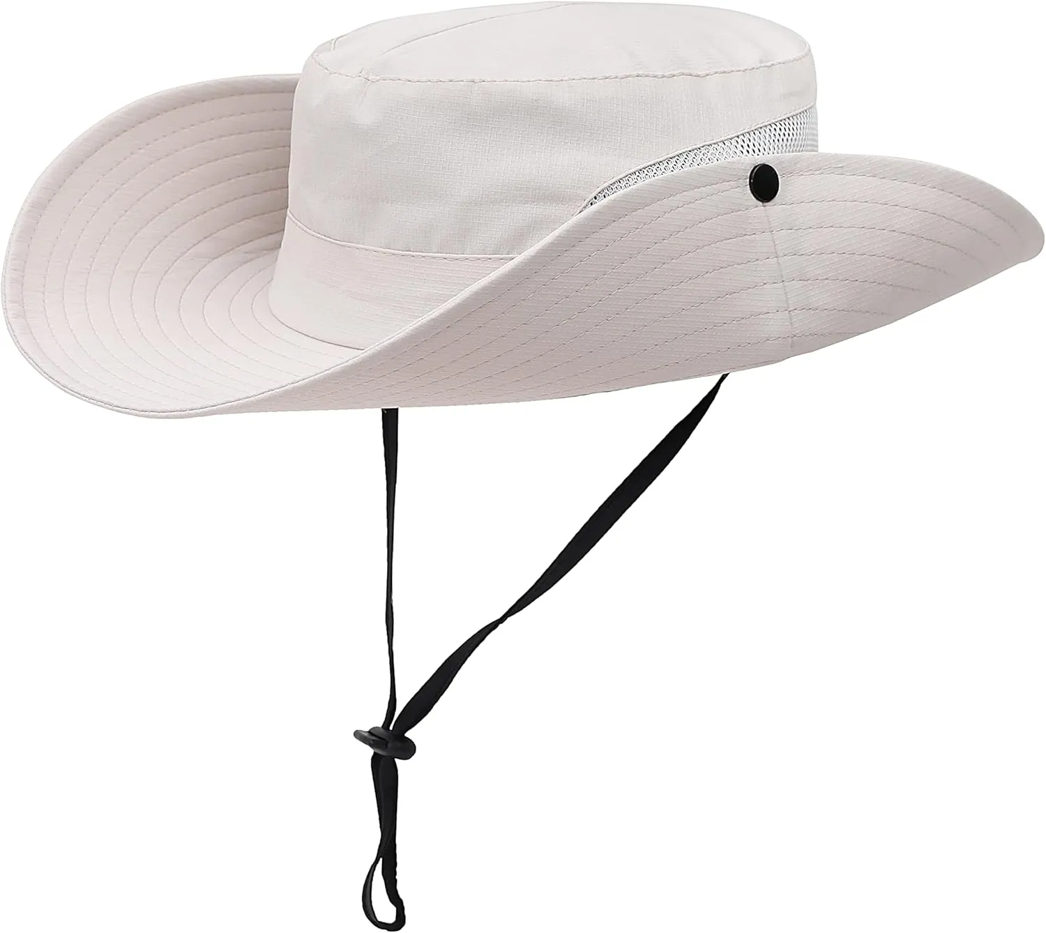 Womens Summer Sun Hat Beach Hat Wide Brim Outdoor UV Protection Hat Foldable Cool Mesh Ponytail Bucket Hat