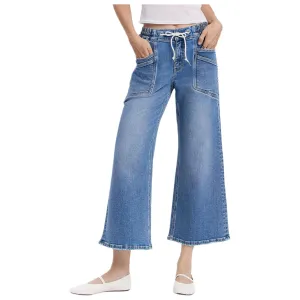 Women's Vervet High Rise Drawstring Waistband Wide Leg Jeans V3650