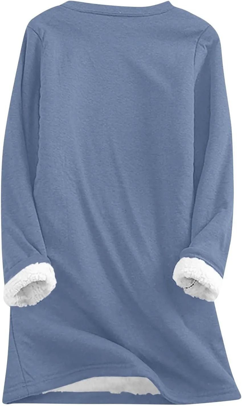 Yes,I'm Still -Me 24:7 Sherpa Lined Sweatshirt Women Faux Parka Warm Outerwear Letter Print Loungewear