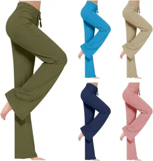Yoga Pants Women Drawstring Elastic High Waist Wide Leg Modal Pants Comfy Casual Loungewear Pajama Pants